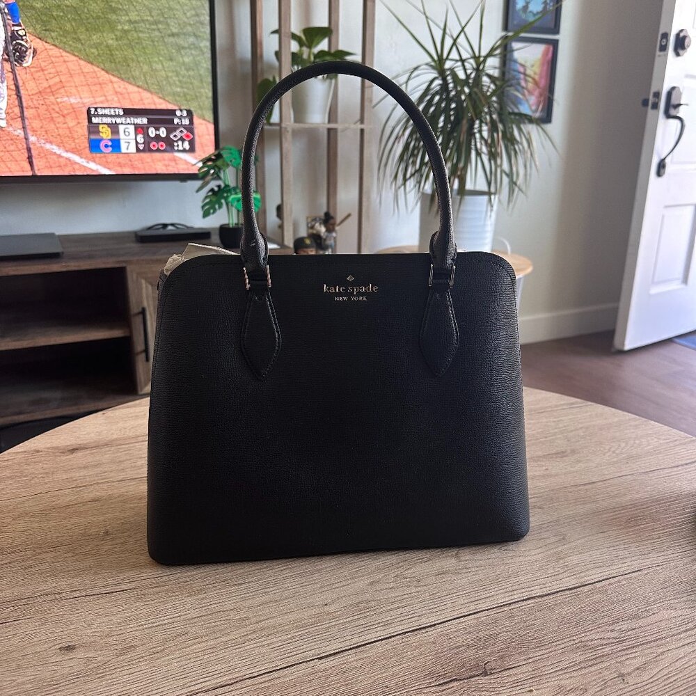 NWT Kate Spade Darcy Top Handle Satchel Refined Grain Leather-Parchment